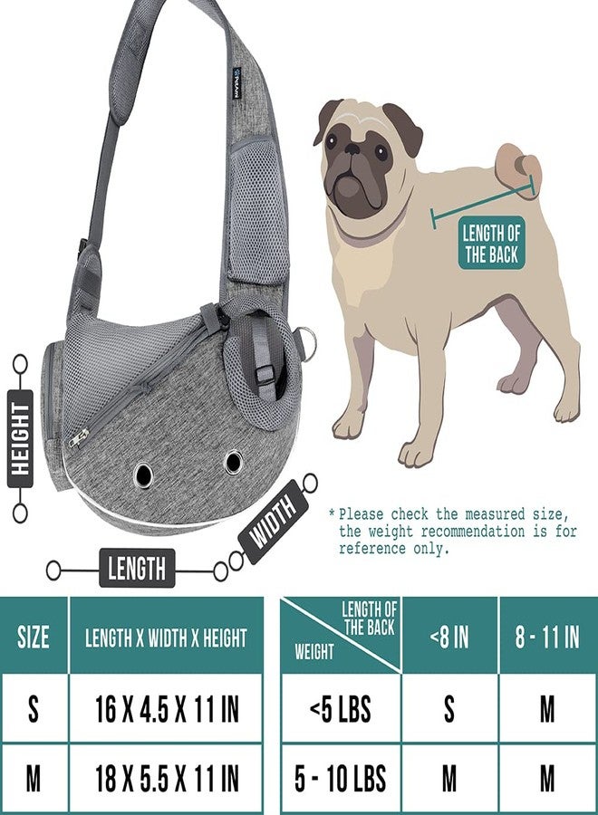 PetAmi Dog Sling Carrier for Small Dogs, Puppy Carrier Sling Purse, Dog Bags for Traveling, Carrying Bag to Wear Medium Cat, Adjustable Crossbody Pet Sling Travel, Poop Bag Dispenser, Max 5 lbs, Gray - Image 2